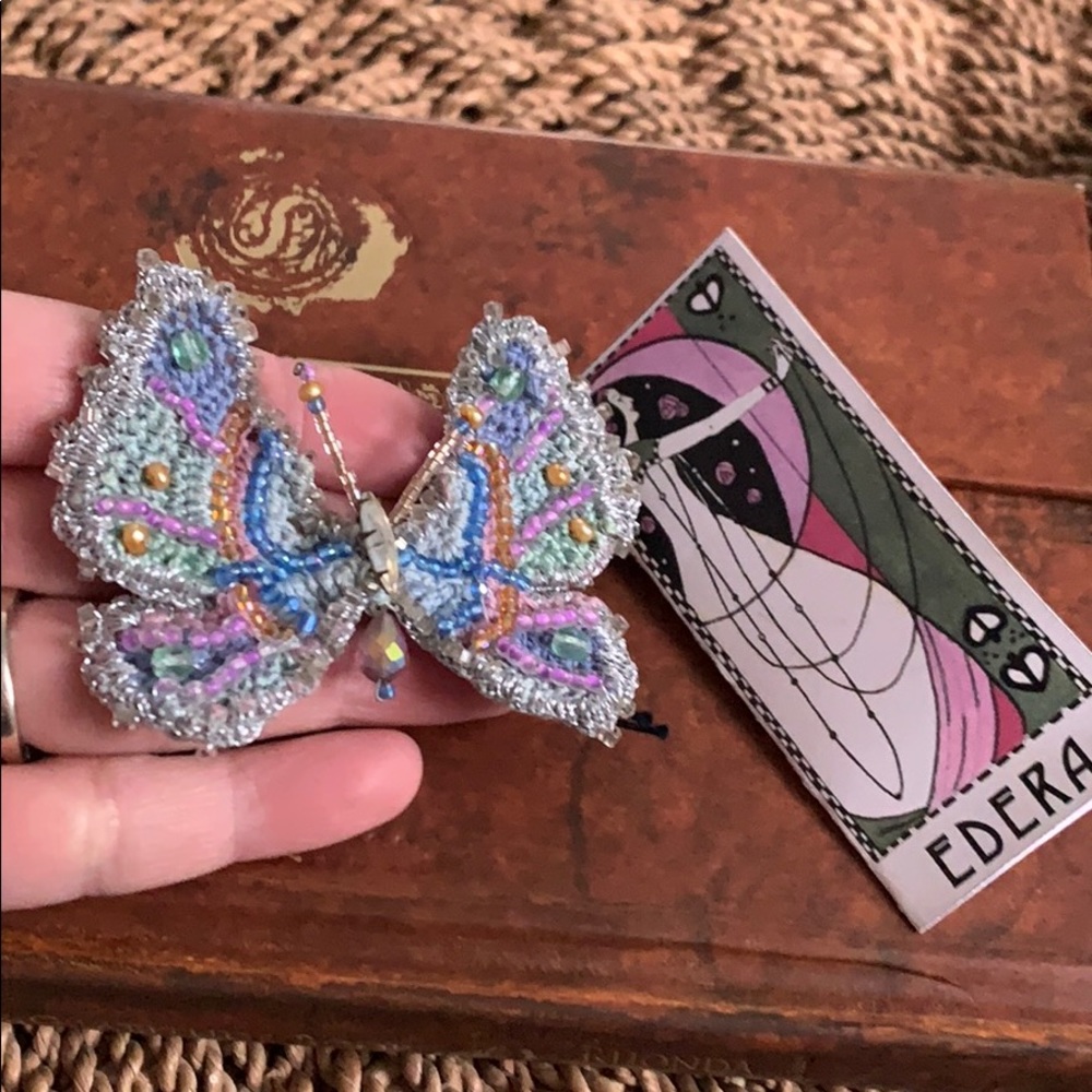 Edera handmade one of a kind butterfly broach